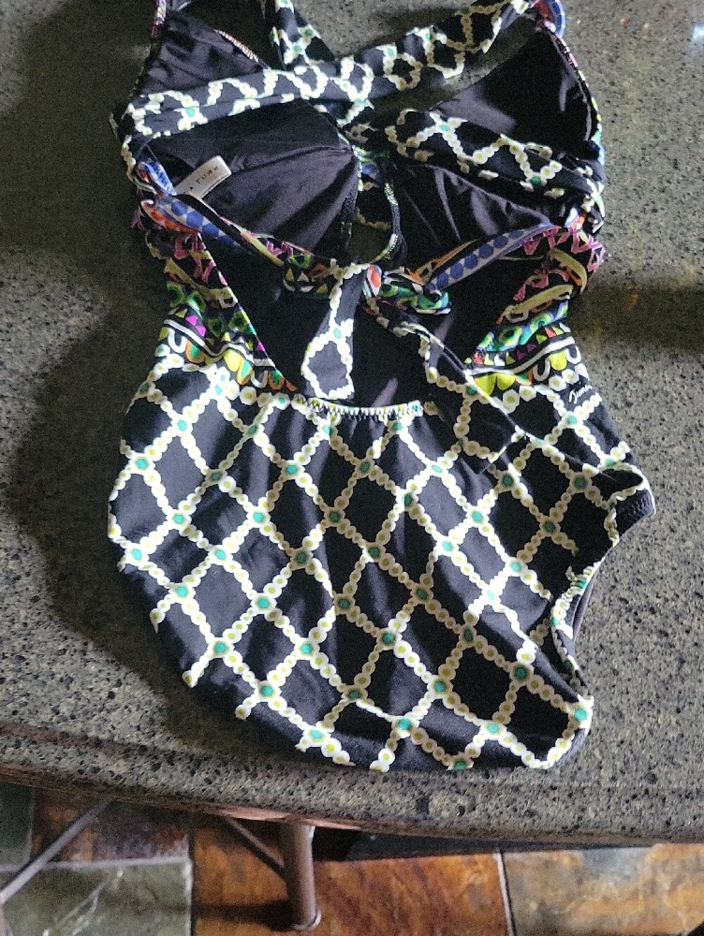 Trina Turk Black Multi-Color Patterned One-Piece Swimsuit - Picture 4 of 11